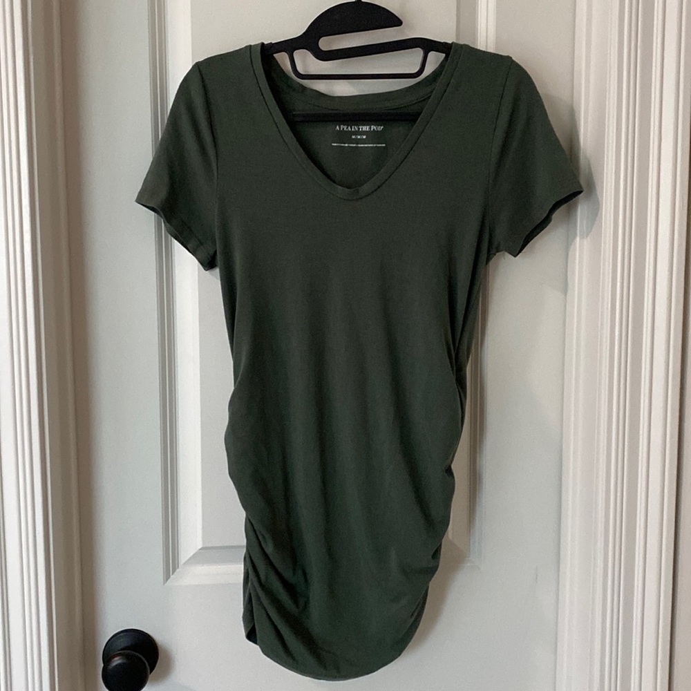 Olive Green Medium Maternity Shirt